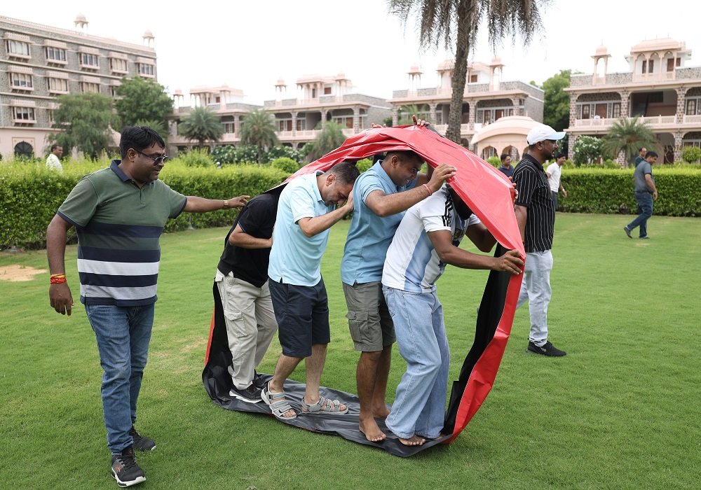 Colleagues enjoying a team experience